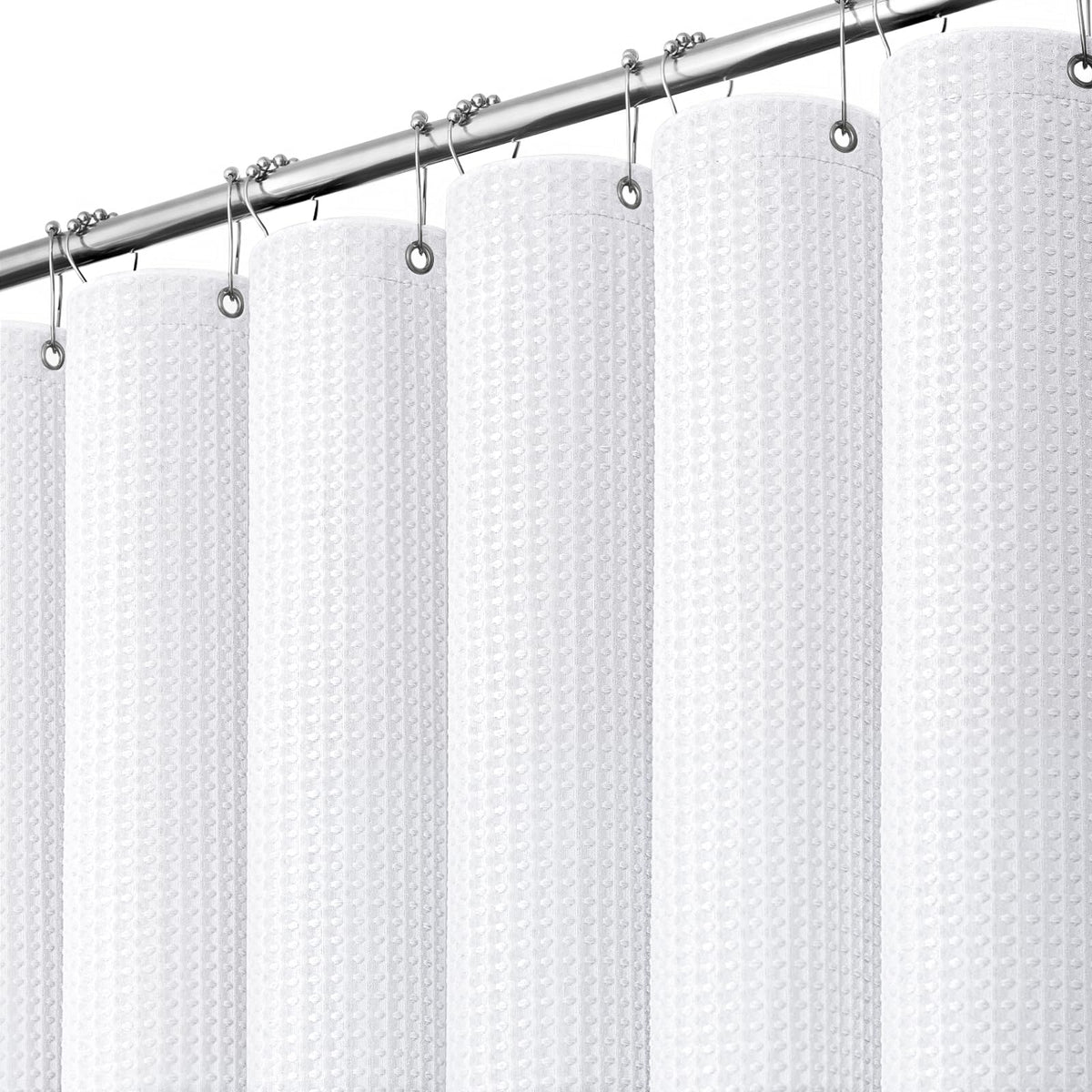 Dynamene Waffle Shower Curtain 256 GSM Heavy Duty Fabric 72"x72" Sage Green