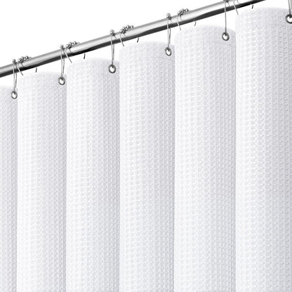 Dynamene Waffle Shower Curtain 256 GSM Heavy Duty Fabric 72"x72" Sage Green