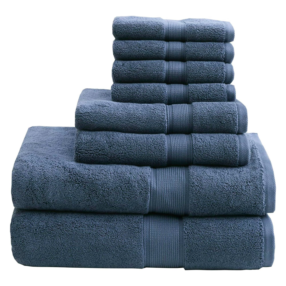 Madison Park 800GSM 100% Cotton Bathroom Bath Towel Set of 8, Natural