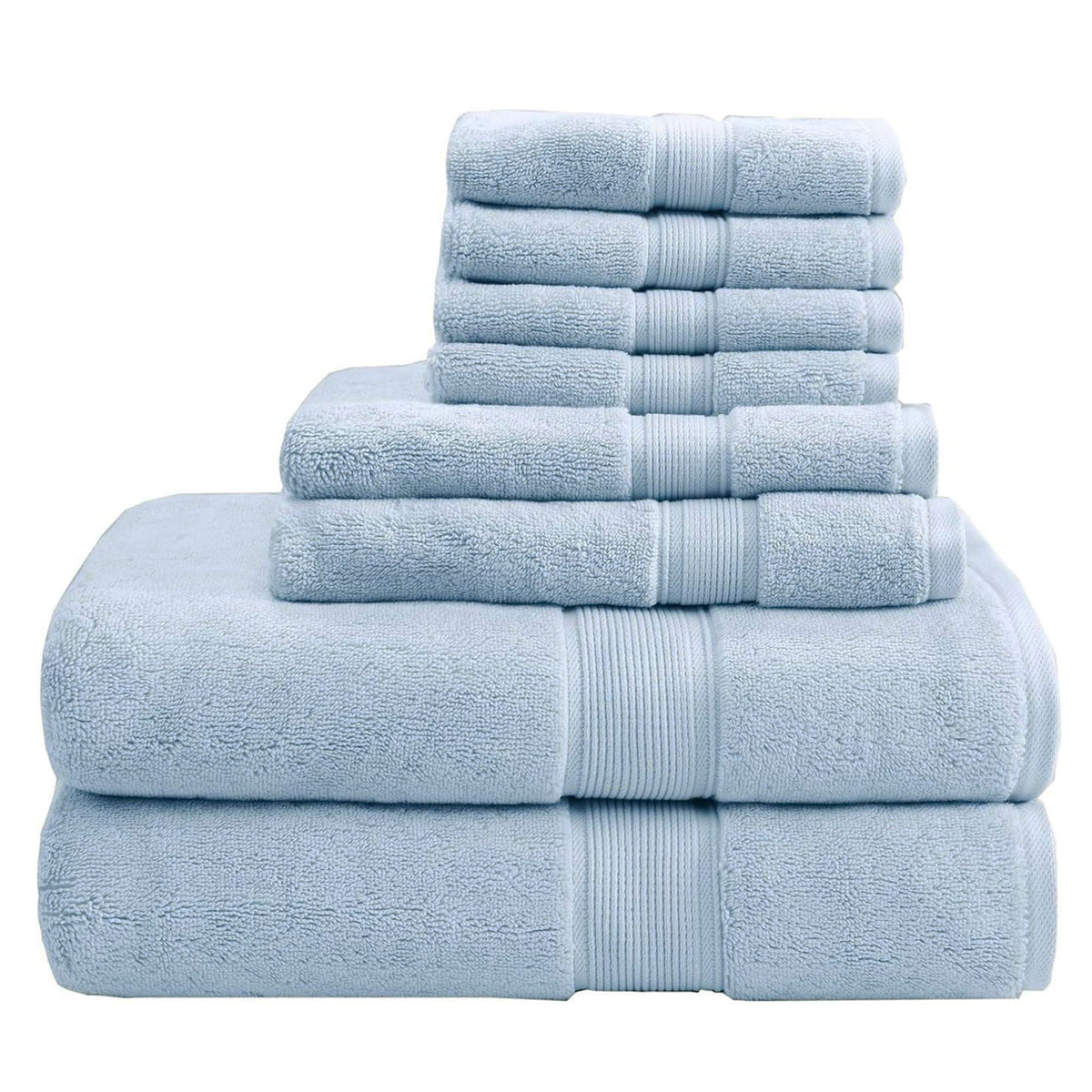 Madison Park 800GSM 100% Cotton Bathroom Bath Towel Set of 8, Natural