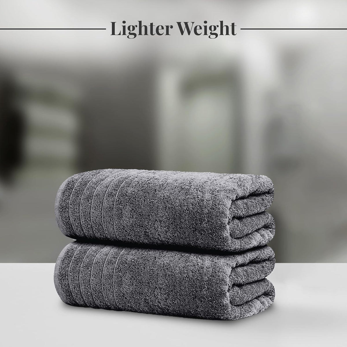 Tens Towels 2 Piece Extra Large Bath Sheets 35 x 70 Inches, Dark Grey