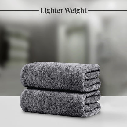 Tens Towels 2 Piece Extra Large Bath Sheets 35 x 70 Inches, Dark Grey