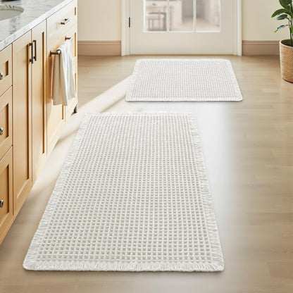 Upgraded Waffle Bath Mat Ultra Absorbent Non Slip Bathroom Mat, 17" x 24"