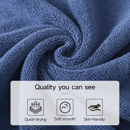 REDKISS 100% Luxury Cotton Bath Towels 4-Pack, Ultra-Thick, Plush, Soft & Highly Absorbent for Bathroom, Hotel, Spa and Home - 27" x 55"