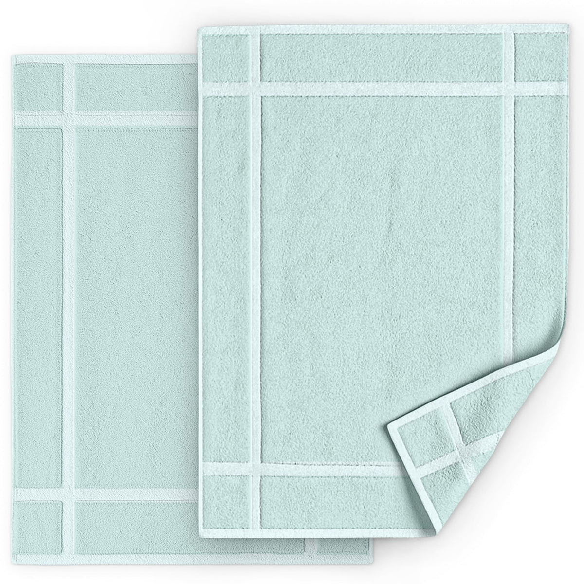 Pearl Linens 6 Pack Cotton Bath Mats for Bathroom, 20" X 30", White