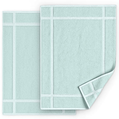 Pearl Linens 6 Pack Cotton Bath Mats for Bathroom, 20" X 30", White