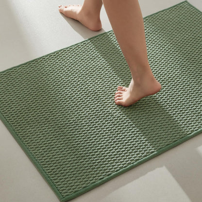 TYUU Bathroom Rugs Non Slip Washable, Super Absorbent Thin Bath Mat Small Quick Dry Low Pile Bathroom Rug, White 16"x24" / 1'4" x 2'