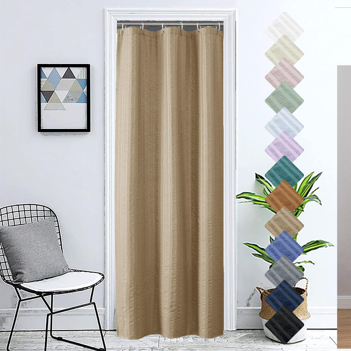 Aiyufeng Moga Sage Green Shower Curtain - 3D Embossed Textured Shower Curtains for Bathroom, Luxury Polyester Cloth Bath Curtain, 72Wx72H, Green