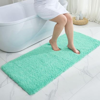 Disolla White Bathroom Rugs 17x24, Microfiber Non-Slip Plush Small Bath Mat