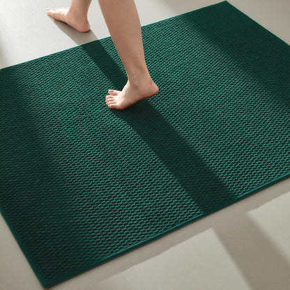 TYUU Bathroom Rugs Non Slip Washable, Super Absorbent Thin Bath Mat Small Quick Dry Low Pile Bathroom Rug, White 16"x24" / 1'4" x 2'