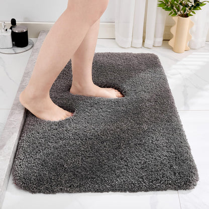 Disolla White Bathroom Rugs 17x24, Microfiber Non-Slip Plush Small Bath Mat