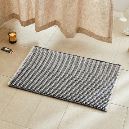 TYUU Waffle Bath Mat, Boho Bathroom Rugs Non Slip Washable, 30x20 Khaki