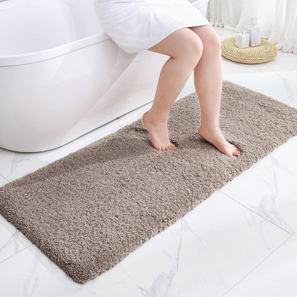 Disolla White Bathroom Rugs 17x24, Microfiber Non-Slip Plush Small Bath Mat