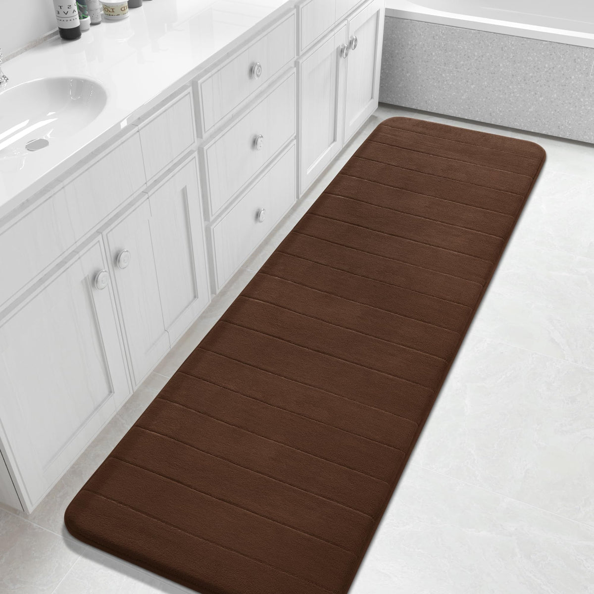 Yimobra Memory Foam Bath Mat, Super Soft & Absorbent Bathroom Rug, Grey