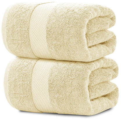 White Classic Luxury Soft Bath Sheet Towels - 650 GSM Cotton Luxury Bath Towels Extra Large 35x70 | Highly Absorbent and Quick Dry | Hotel Collection Extra Large Bath Towels Oversized, Taupe, 2 Pack