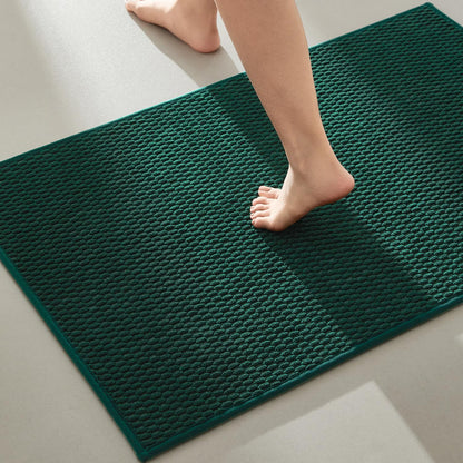 TYUU Bathroom Rugs Non Slip Washable, Super Absorbent Thin Bath Mat Small Quick Dry Low Pile Bathroom Rug, White 16"x24" / 1'4" x 2'