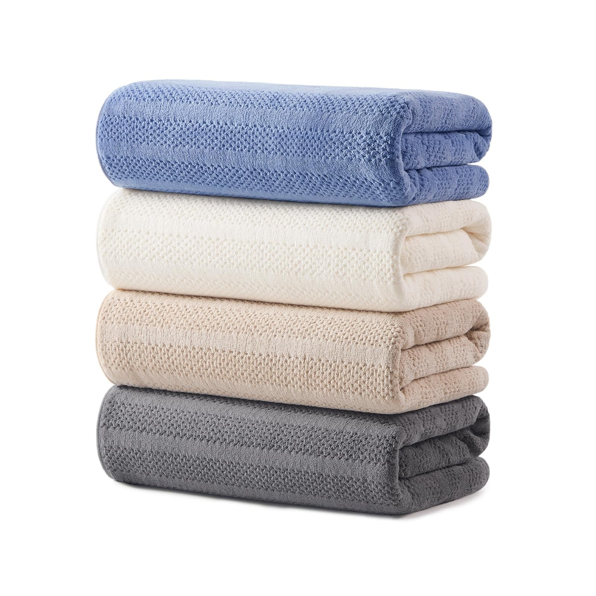 ecolook Microfiber Bath Towels Set of 4, 31 x 63 Inch Extra Large Bath Towel Set, Super Soft & Highly Absorbent, Quick Dry Lightweight Towels for Bathroom, Gym, Spa, Pool & Travel, Gray