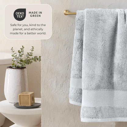 Viscose from Bamboo Bath Towels Set of 6 - Extra Plush 700 GSM Quick Dry Cotton Blend for Luxury Bathroom Comfort - Super Soft, Large, Absorbent - Mist