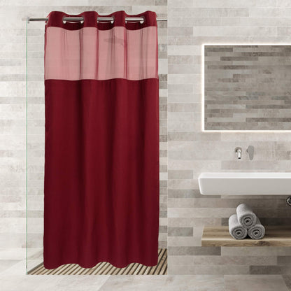 River Dream Waffle No Hook Shower Curtain with Liner,Navy Blue,71x74