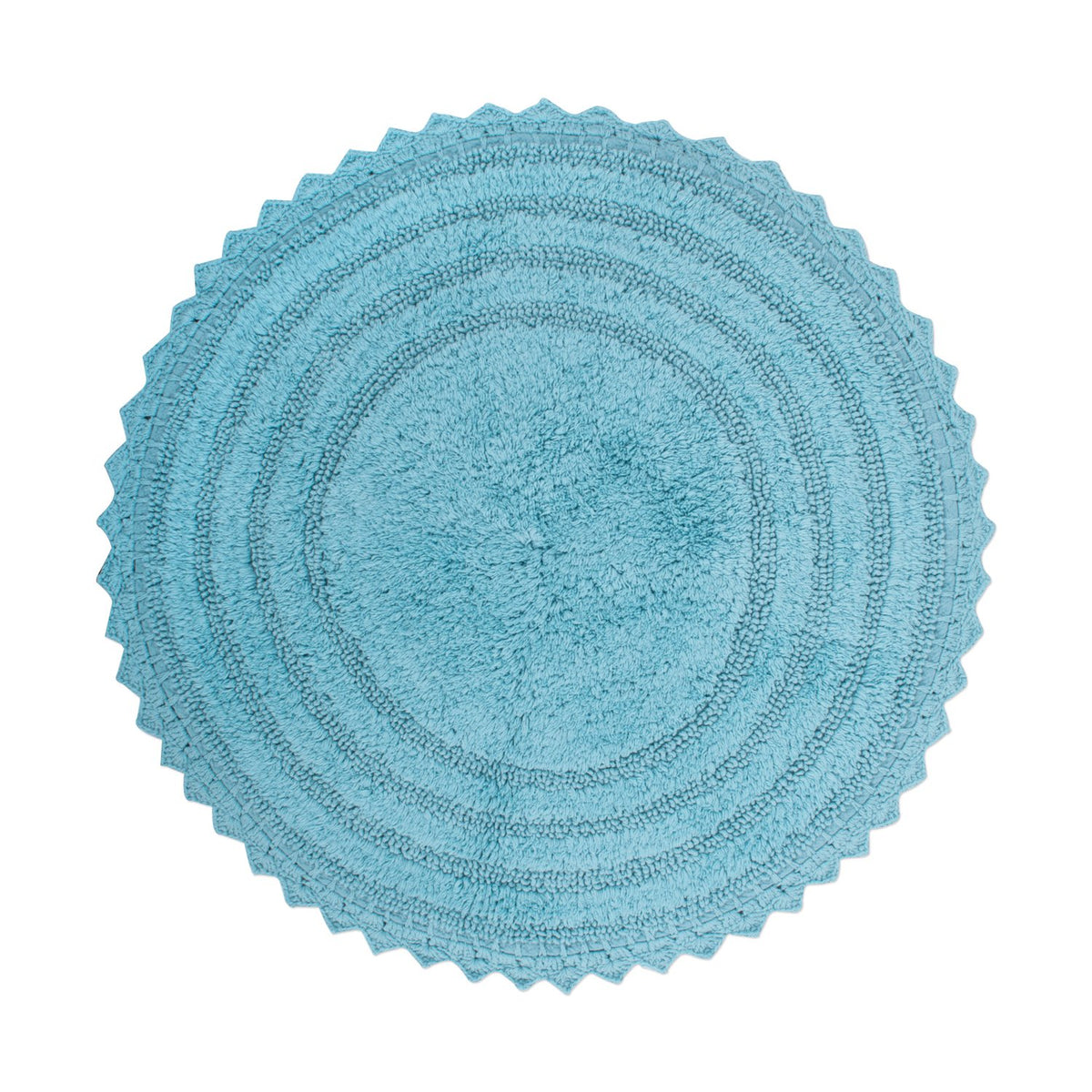 DII Crochet Collection Reversible Bath Mat, Small Oval, 17x24, White