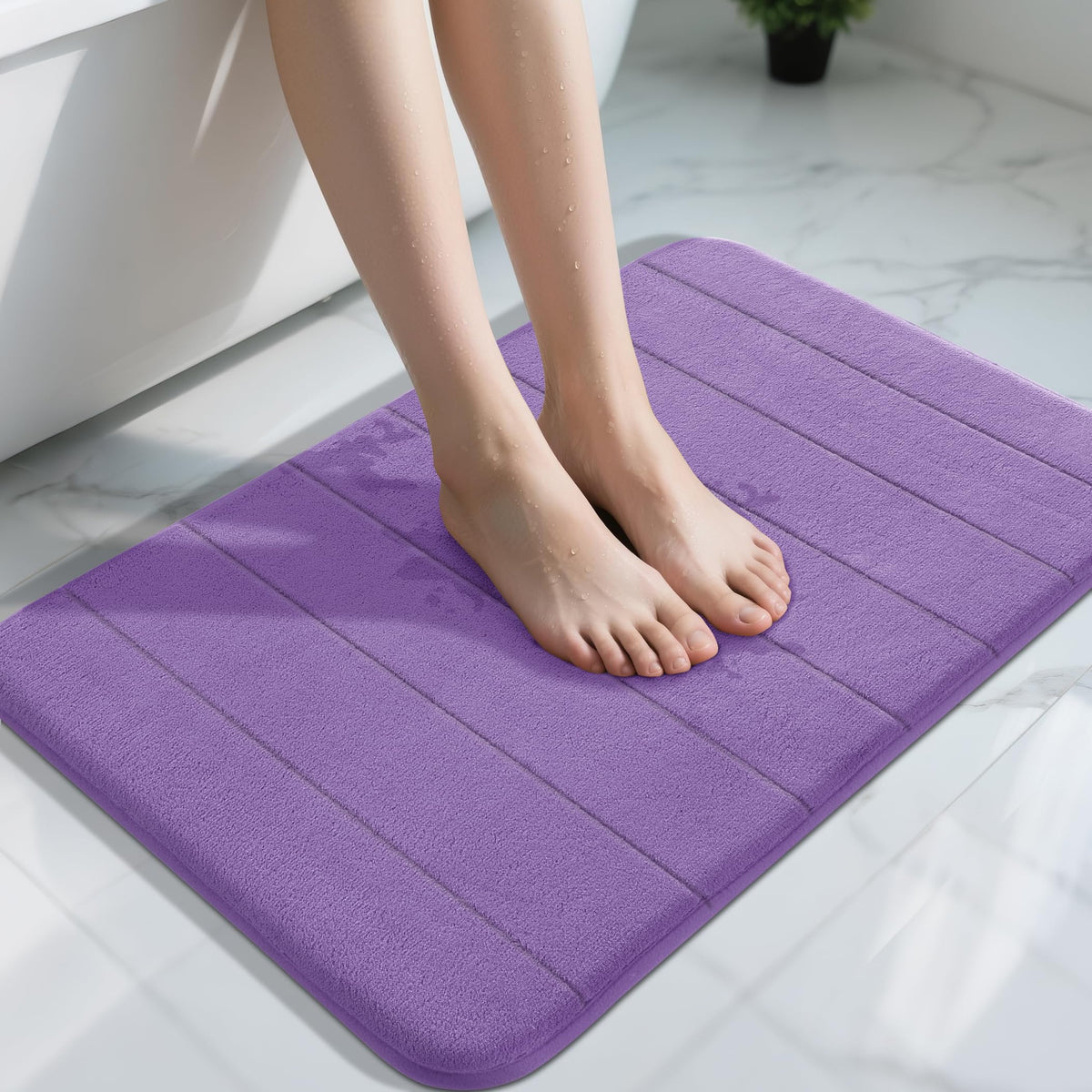Yimobra Memory Foam Bath Mat, Super Soft & Absorbent Bathroom Rug, Grey