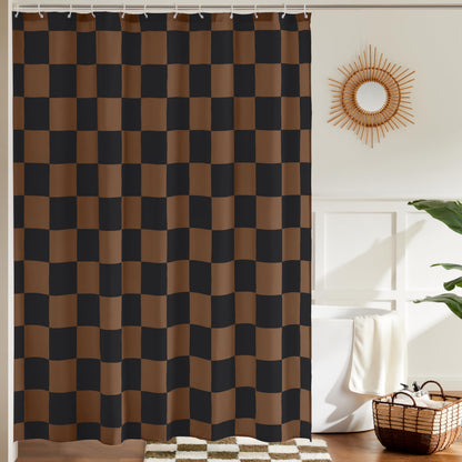 Ohocut Checkered Shower Curtain, Sage Green Shower Curtains for Bathroom, Cute Retro Checkboard Shower Curtain Vintage Aesthetic, Washable Fabric Bath Curtain 72''x72''