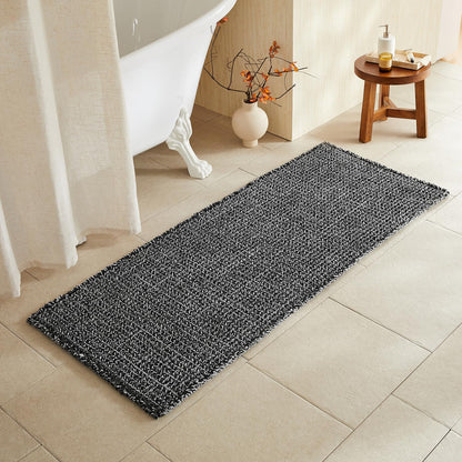TYUU Waffle Bath Mat, Boho Bathroom Rugs Non Slip Washable, 30x20 Khaki