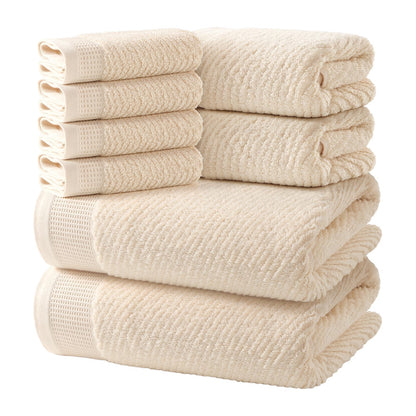 REDKISS Luxury Bath Towel Set of 8, 100% Cotton Bathroom Towels Set with 2 Bath Towels, 2 Hand Towels, 4 Washcloths, Ultra Soft Highly Absorbent Towels for Bathroom, Gym, Hotel, Spa, Brown