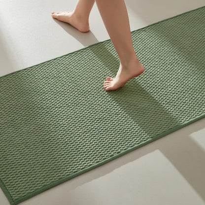 TYUU Bathroom Rugs Non Slip Washable, Super Absorbent Thin Bath Mat Small Quick Dry Low Pile Bathroom Rug, White 16"x24" / 1'4" x 2'
