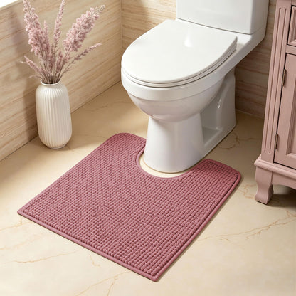 SUBRTEX Bathroom Rugs Chenille Bath Rug Soft Short Plush Bath Mat Soft Shower Mat Water Absorbent Shower Mat Quick Dry Machine Washable(White,18" x 24")