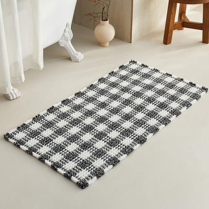 TYUU Waffle Bath Mat, Boho Bathroom Rugs Non Slip Washable, 30x20 Khaki