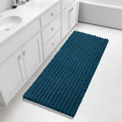 Yimobra Bathroom Rugs Non-Slip Washable – Extra Soft & Absorbent Chenille Bath Mat, Quick-Dry Plush Shaggy Floor & Vanity Bath Rugs for Tub & Shower, Modern Home Decor Accessories, 24 x 17, Grey