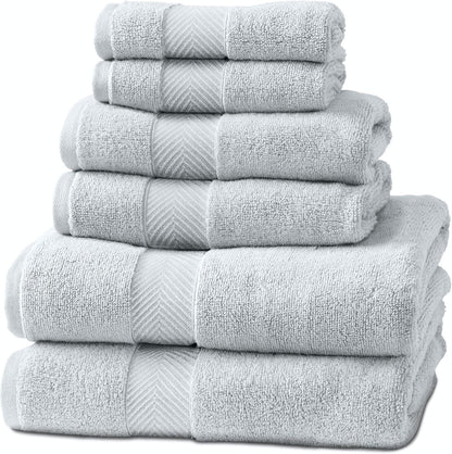 Viscose from Bamboo Bath Towels Set of 6 - Extra Plush 700 GSM Quick Dry Cotton Blend for Luxury Bathroom Comfort - Super Soft, Large, Absorbent - Mist