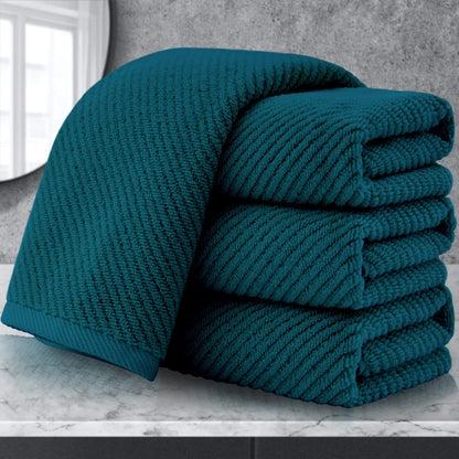 VOOVA & MOVAS 6PC Towel Set, 100% Cotton, Aqua Teal