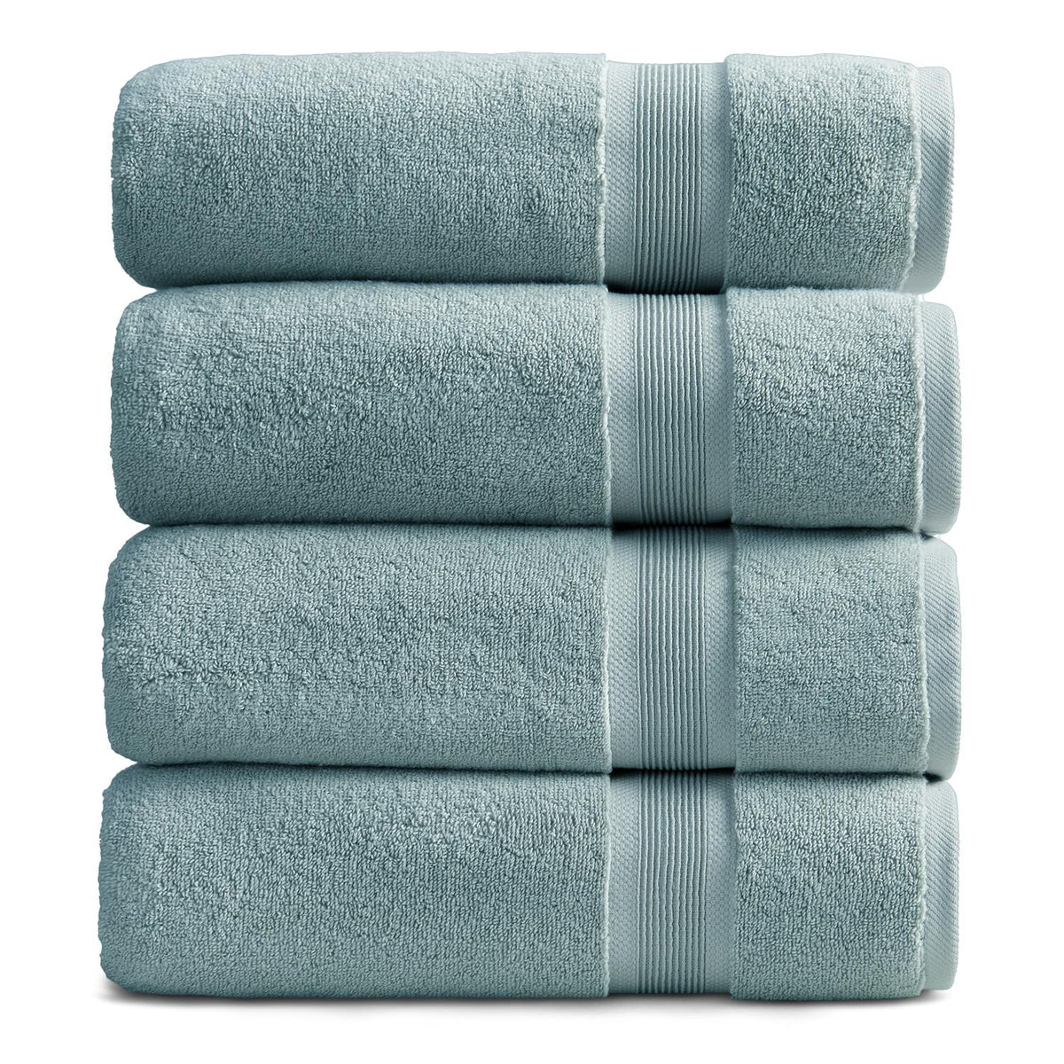 Springtree Home Luxury Bamboo Rayon Plush Bath Towel Set | 4-Pack | White