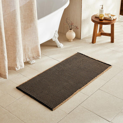 TYUU Waffle Bath Mat, Boho Bathroom Rugs Non Slip Washable, 30x20 Khaki
