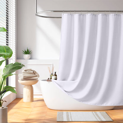 Madison Park Spa Waffle Shower Curtain for Bathroom, 72 x 72, Grey