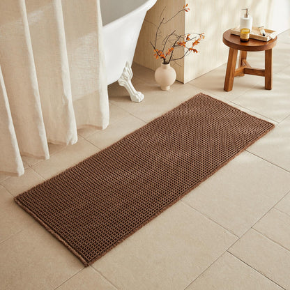 TYUU Waffle Bath Mat, Boho Bathroom Rugs Non Slip Washable, 30x20 Khaki