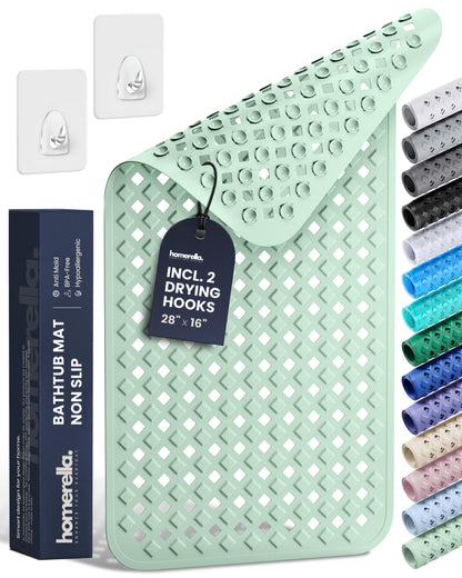 homerella Bathtub Mat Non Slip 35x16 Shower Mat Non Slip Anti Mold BPA Free