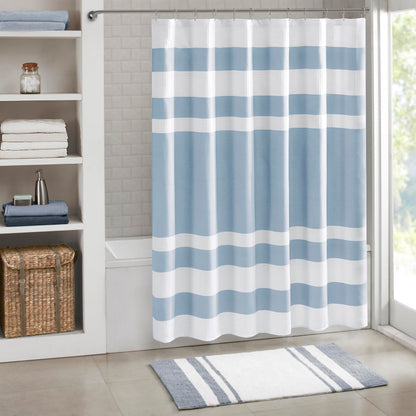Madison Park Spa Waffle Shower Curtain for Bathroom, 72 x 72, Grey