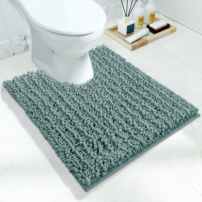 Yimobra Bathroom Rugs Non-Slip Washable – Extra Soft & Absorbent Chenille Bath Mat, Quick-Dry Plush Shaggy Floor & Vanity Bath Rugs for Tub & Shower, Modern Home Decor Accessories, 24 x 17, Grey