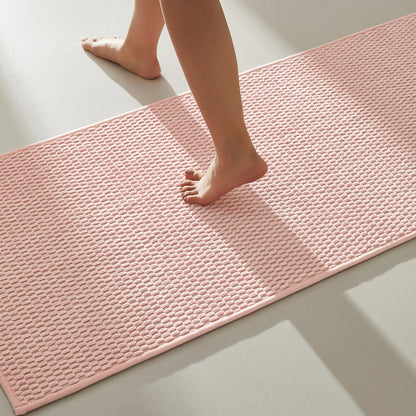 TYUU Bathroom Rugs Non Slip Washable, Super Absorbent Thin Bath Mat Small Quick Dry Low Pile Bathroom Rug, White 16"x24" / 1'4" x 2'