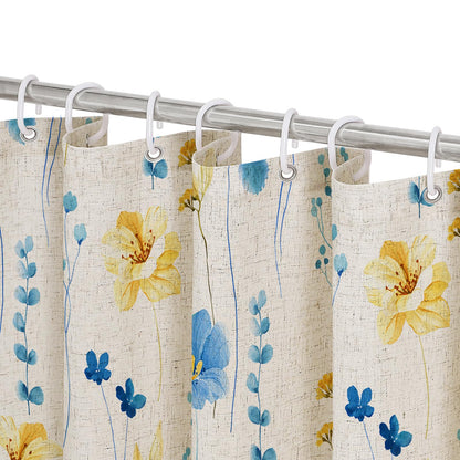 Gibelle Sage Green Beige Watercolor Floral Fabric Shower Curtain 72x72