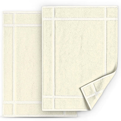 Pearl Linens 6 Pack Cotton Bath Mats for Bathroom, 20" X 30", White
