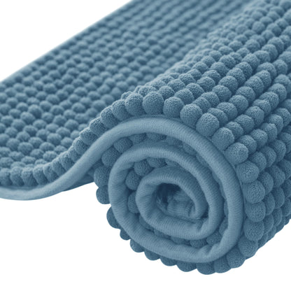 SUBRTEX Bathroom Rugs Chenille Bath Rug Soft Short Plush Bath Mat Soft Shower Mat Water Absorbent Shower Mat Quick Dry Machine Washable(White,18" x 24")