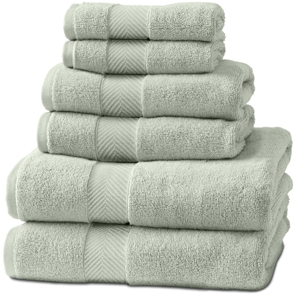 Viscose from Bamboo Bath Towels Set of 6 - Extra Plush 700 GSM Quick Dry Cotton Blend for Luxury Bathroom Comfort - Super Soft, Large, Absorbent - Mist