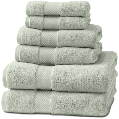 Viscose from Bamboo Bath Towels Set of 6 - Extra Plush 700 GSM Quick Dry Cotton Blend for Luxury Bathroom Comfort - Super Soft, Large, Absorbent - Mist