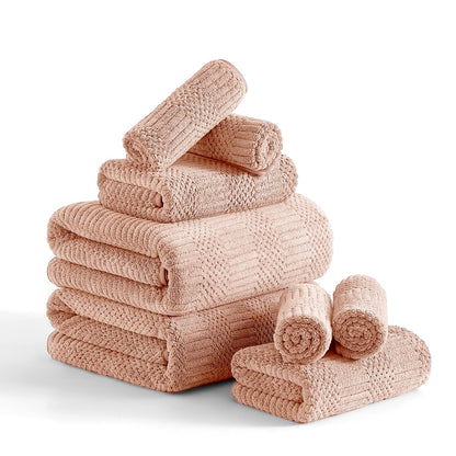Ycosy 8-Piece Bath Towels Set,2 Oversized Bath Sheet,2 Hand Towels and 4 Washcloths - 600 GSM Soft Microfiber Highly Absorbent Quick Dry Shower Towel Collection for Bathroom Hotel and Spa,Mint Green