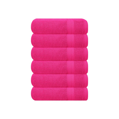 GLAMBURG Ultra Soft 8-Piece Towel Set - 100% Pure Ringspun Cotton, Contains 2 Oversized Bath Towels 27x54, 2 Hand Towels 16x28, 4 Wash Cloths 13x13 - Ideal for Everyday use, Hotel & Spa - Pink