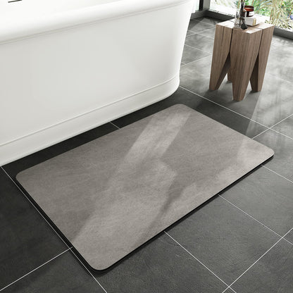 MontVoo -Bath Mat-Rubber Backing Non SlipThin Bathroom Rugs Fit Under Door- Quick Dry Absorbent Faux Suede Surface Grey Bathroom Floor Mats-Shower Rug for in Front of Bathtub Shower Gray 16x24